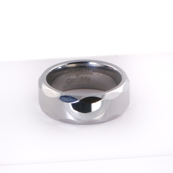 8mm Tungsten Carbide Mens Wedding Band Ring - Picture 3 of 3